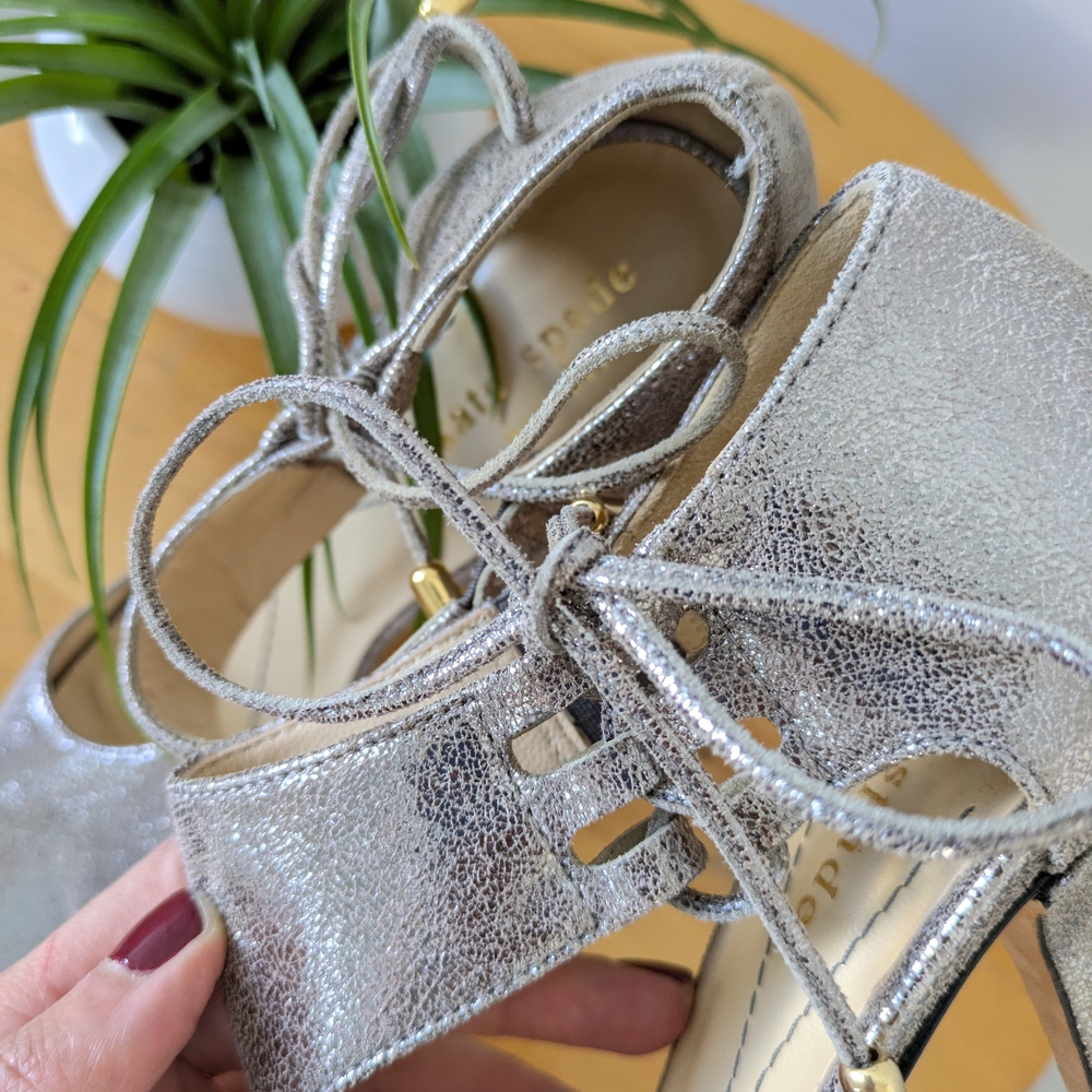 Kate Spade Metallic Silver High Heel Sandals - Picture 7 of 8
